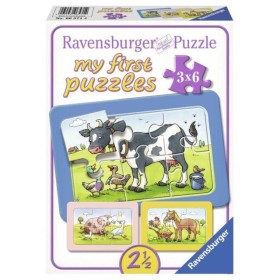 Puzzle Animalele Buni Prieteni, 3X6 Piese Ravensburger - 1